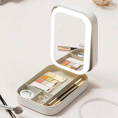 Small Travel LED Makeup Mirror Case with